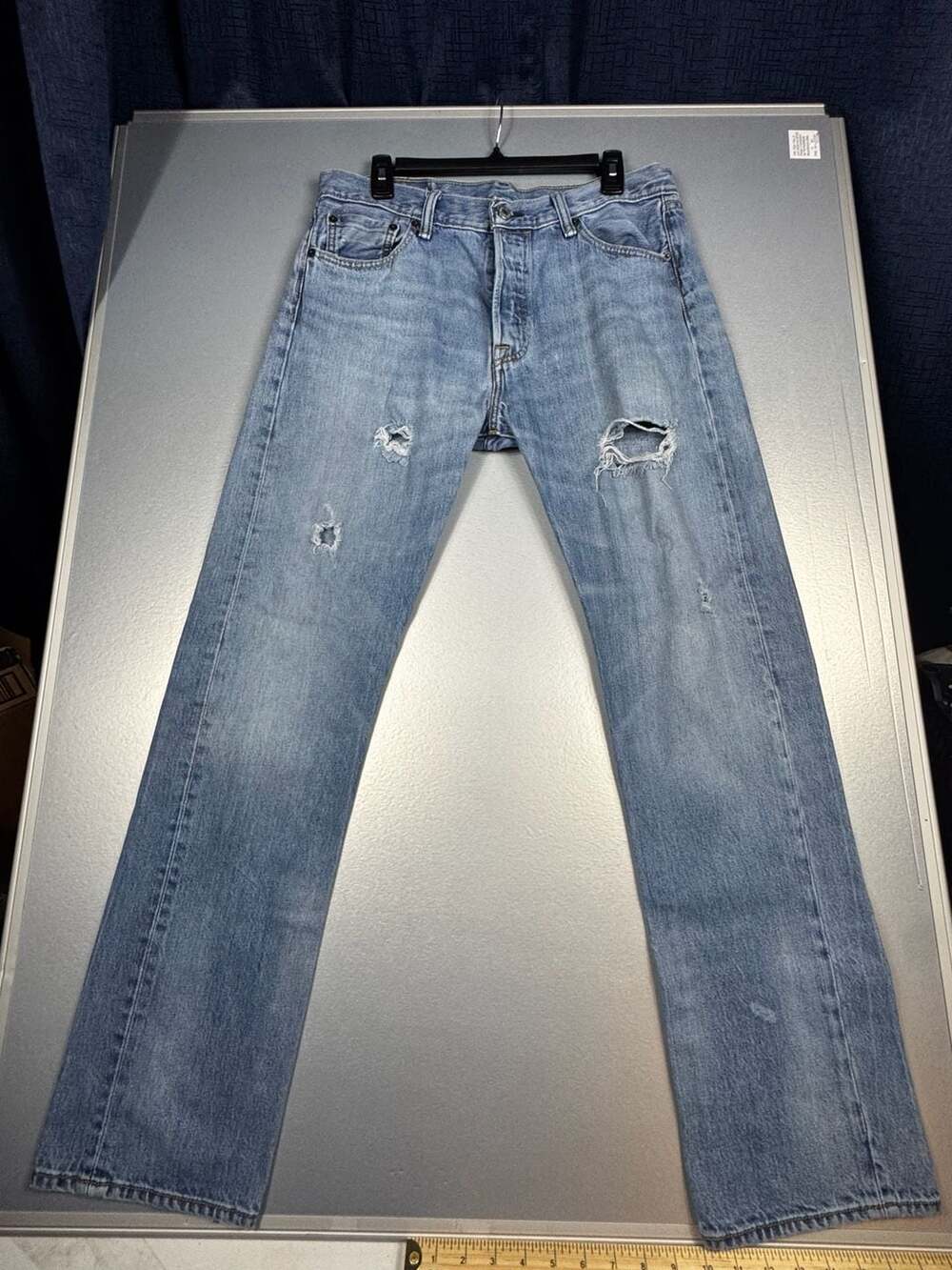 Levi's 501 Straight Leg Distressed Jeans